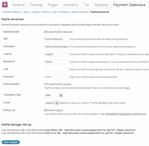 Easy settings for PayPal Payments Advanced - WooCommerce PayPal Advanced WooCommerce settings